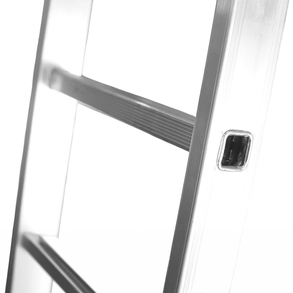 Escalera Aluminio 2 Tramos Mecanica 14 Peldaños. Plegable, Telescópica, Antideslizante, Resistente 3 Escalera Aluminio 2 Tramos Mecanica 14 Peldaños. Plegable, Telescópica, Antideslizante, Resistente