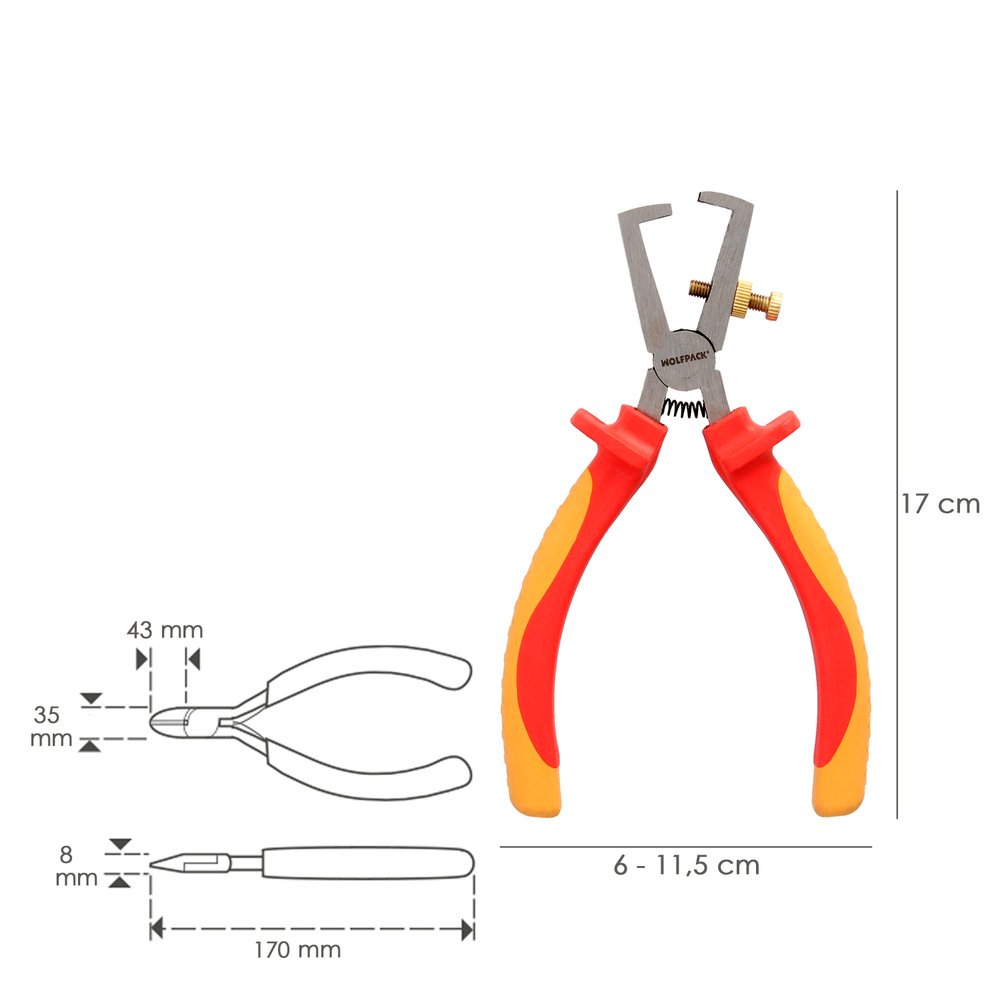 Alicates Pelacables 150 mm. Mangos Aislados Acero Cromo Vanadio Pelacables, Corta Cables, Pelador Cables 2 Alicates Pelacables 150 mm. Mangos Aislados Acero Cromo Vanadio Pelacables, Corta Cables, Pelador Cables