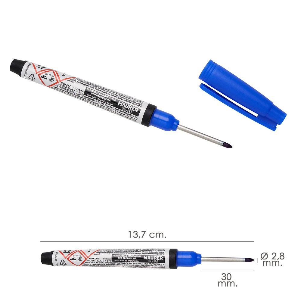 Rotulador Marcador Punta Larga Azul, Marcador Agujeros Profundos, Marcador Zonas Dificil Acceso, Trazador, Rotulador Obras, 2 Rotulador Marcador Punta Larga Azul, Marcador Agujeros Profundos, Marcador Zonas Dificil Acceso, Trazador, Rotulador Obras,