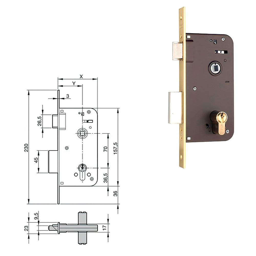Cerradura Yale  700-hl/70x40