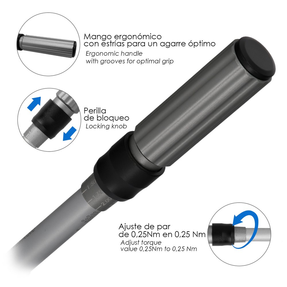 Llave Dinamometrica 1/4" Con 9 Puntas Hexagonales y 5 Vasos. Llave De Torque Camiones, Coches, Motos, Micro Ajustes, Acero CRV 5 Llave Dinamometrica 1/4" Con 9 Puntas Hexagonales y 5 Vasos. Llave De Torque Camiones, Coches, Motos, Micro Ajustes, Acero CRV