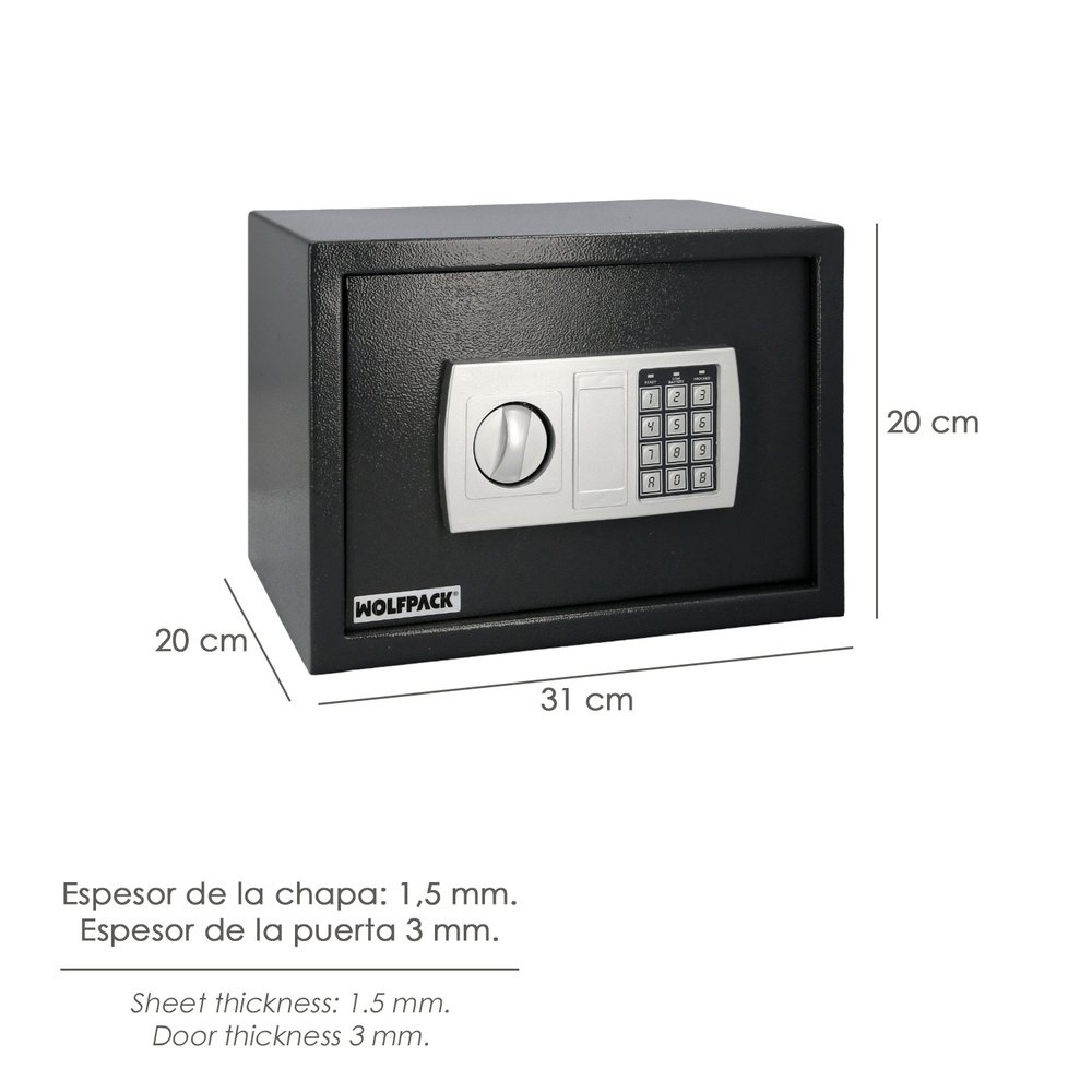 Caja Fuerte Sobreponer Electrica 31x20x20 cm. 2 Caja Fuerte Sobreponer Electrica 31x20x20 cm.