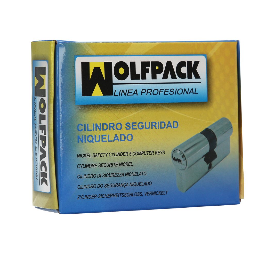 Cilindro Seguridad 30x40 mm/13,5 Leva Corta Niquelado Con 5 llaves 5 Cilindro Seguridad 30x40 mm/13,5 Leva Corta Niquelado Con 5 llaves