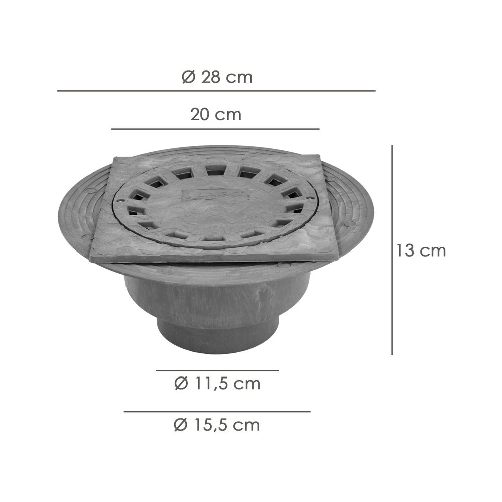 Caldereta Sifonica Pvc 200x200 mm. / Salida Ø 90-110 mm. 2 Caldereta Sifonica Pvc 200x200 mm. / Salida Ø 90-110 mm.