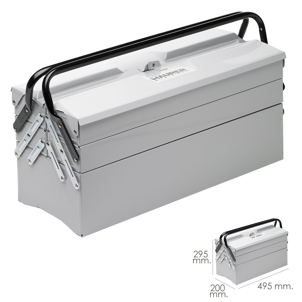 Caja Metalica Para Herramientas Maurer 495x200x295 mm. 2 Caja Metalica Para Herramientas Maurer 495x200x295 mm.
