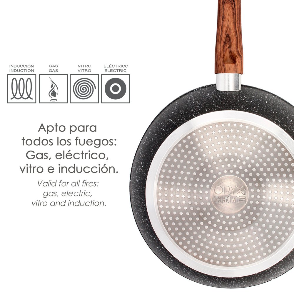 Sarten Aluminio Forjado Antiadherente Ø 24 x 7 cm. Mango Engomado / 5 capas / Acabado Piedra / Apta Para Todo Tipo de Cocinas 6 Sarten Aluminio Forjado Antiadherente Ø 24 x 7 cm. Mango Engomado / 5 capas / Acabado Piedra / Apta Para Todo Tipo de Cocinas