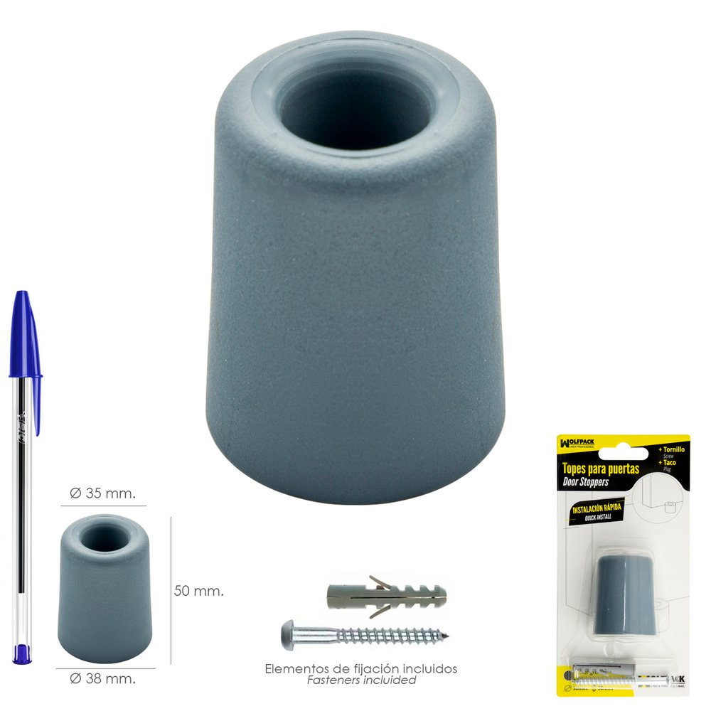 Tope Grande Para Puerta Amortiguacion Extrafuerte Ø 38 x 50 mm 2 Tope Grande Para Puerta Amortiguacion Extrafuerte Ø 38 x 50 mm