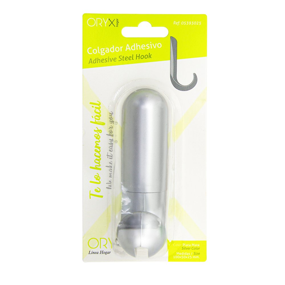 Colgador Adhesivo / Atornillable Plateado Mate 4 Colgador Adhesivo / Atornillable Plateado Mate