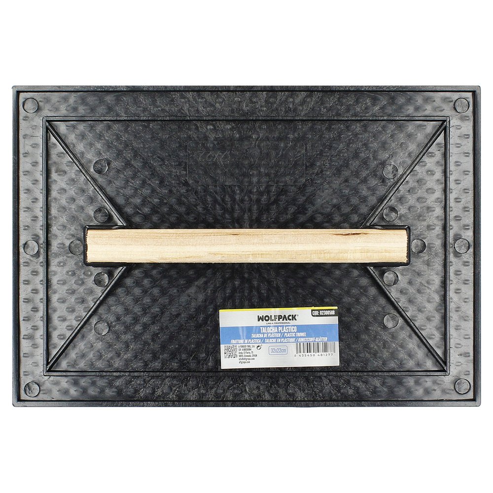 Talocha Plastico 32 x 22 cm. Mango Madera Negra Con Alveolos 4 Talocha Plastico 32 x 22 cm. Mango Madera Negra Con Alveolos