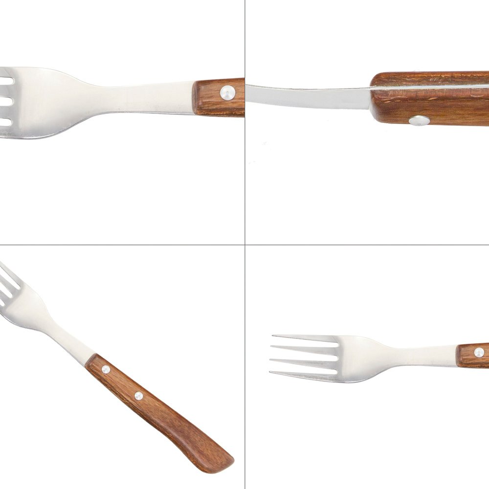 Tenedor Montana Chuletero Acero Inoxidable 9 cm. Mango Madera (Blister 3 Piezas) 4 Tenedor Montana Chuletero Acero Inoxidable 9 cm. Mango Madera (Blister 3 Piezas)