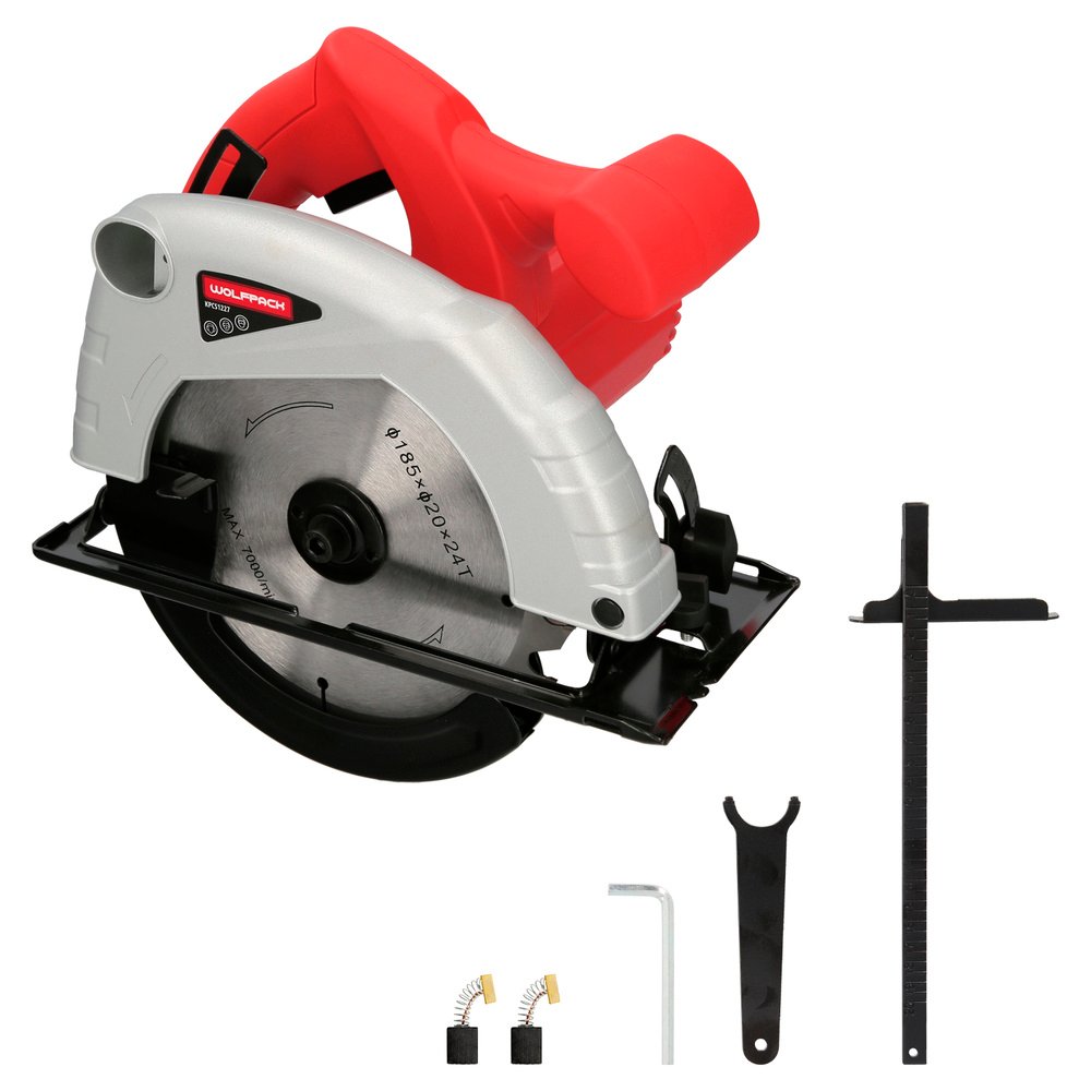 Sierra Circular 1300 Watt. Disco 185 mm. 4.800 RPM Corte a Inglete Con Regulador de Profundidad. Ingletadora, Sierra Madera. 1 Sierra Circular 1300 Watt. Disco 185 mm. 4.800 RPM Corte a Inglete Con Regulador de Profundidad. Ingletadora, Sierra Madera.