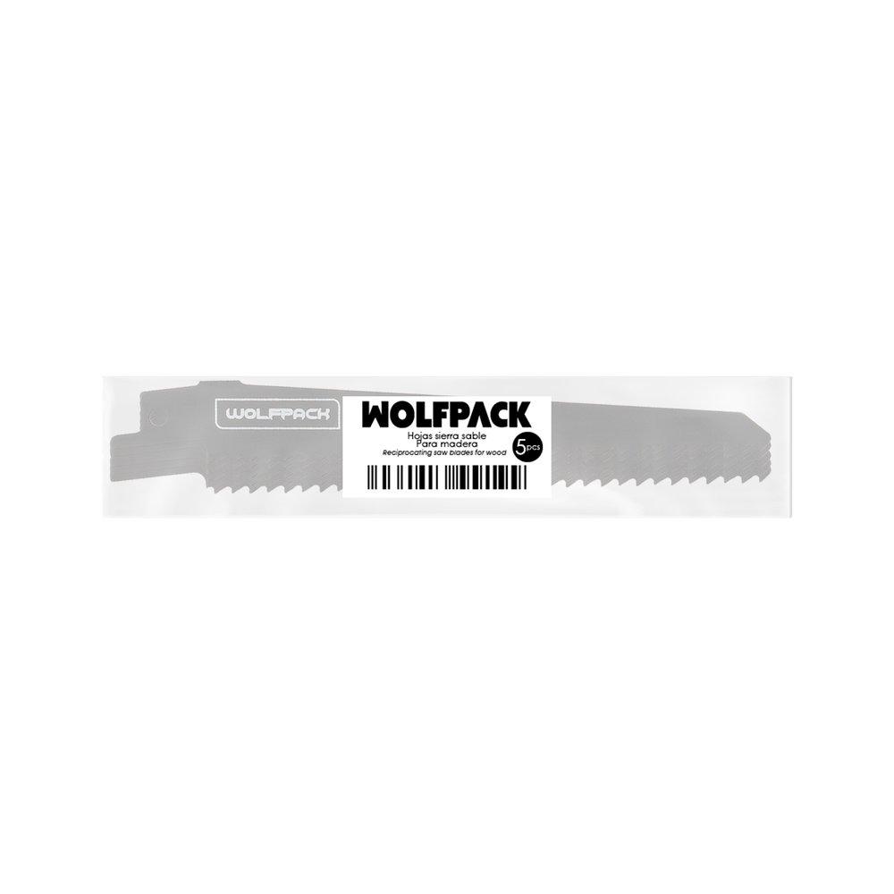 Hoja Para Sierra Sable Madera 152 mm. 6 TPI. 5 piezas. Especial para madera.