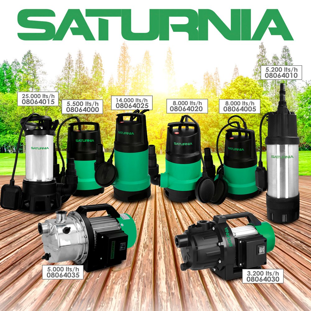 Bomba Aguas Limpias Superficie Acero Inoxidable 1.300 W. 5.000 lts/hora, Profundidad 8 Mts Elevación 50 mts. Presion Max: 5 Bar 8 Bomba Aguas Limpias Superficie Acero Inoxidable 1.300 W. 5.000 lts/hora, Profundidad 8 Mts Elevación 50 mts. Presion Max: 5 Bar