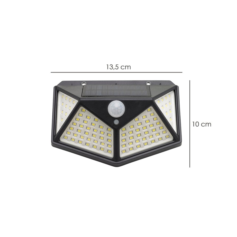 Aplique Solar Led Con Sensor De Luz y De Movimiento 270 Lumenes Ip4x Foco Led A Bateria, Foco Solar. 2 Aplique Solar Led Con Sensor De Luz y De Movimiento 270 Lumenes Ip4x Foco Led A Bateria, Foco Solar.