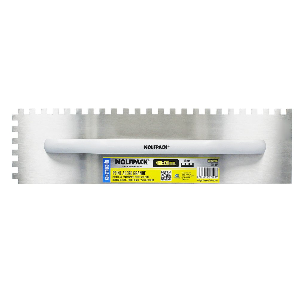 Peine Acero Grande 480x130 mm. Dientes 10 mm.