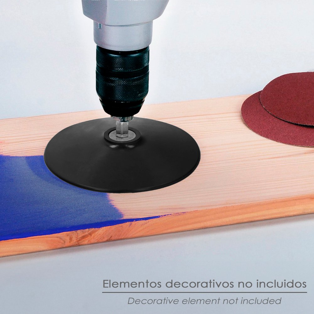 Plato Taladro Nylon Ø 125 mm. Con Espiga Ø 6 mm. Disco Plástico Para Bonete 5 Plato Taladro Nylon Ø 125 mm. Con Espiga Ø 6 mm. Disco Plástico Para Bonete