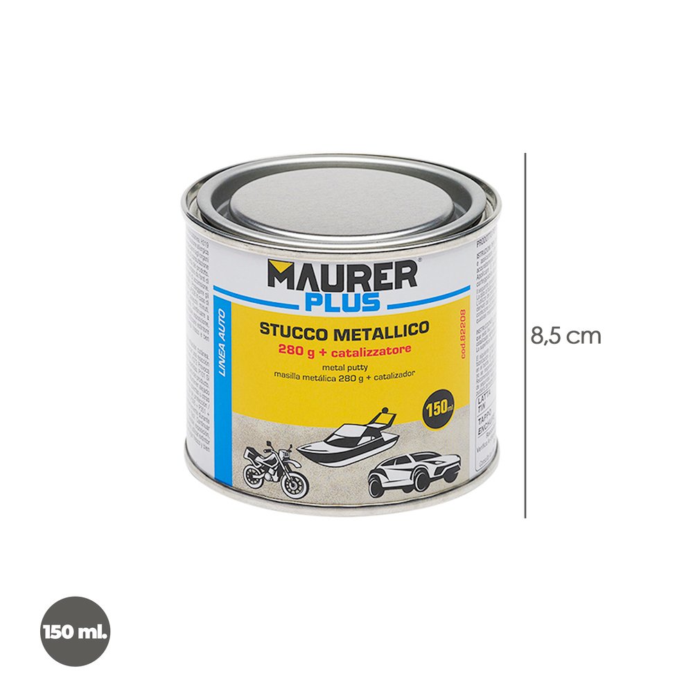 Masilla Reparadora Metales 325 Ml. Con Endurecedor. Masilla Metal, Masilla Reparacion Coches, Masilla Metalica.