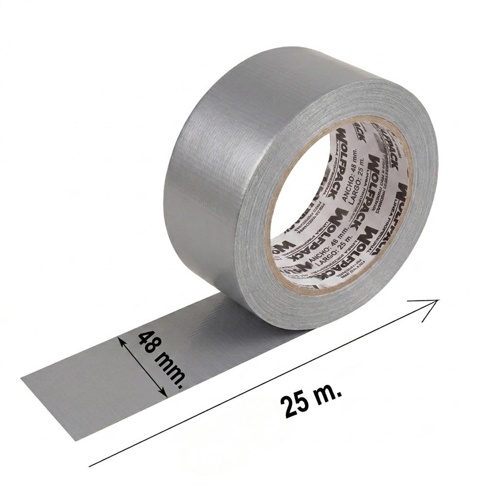 Cinta Americana "Muscle" Gris 48 mm. x 25 mertos. Super Resistente, Sellar, Reparar, Unir, Fijar, Sujetar, Empaquetar.