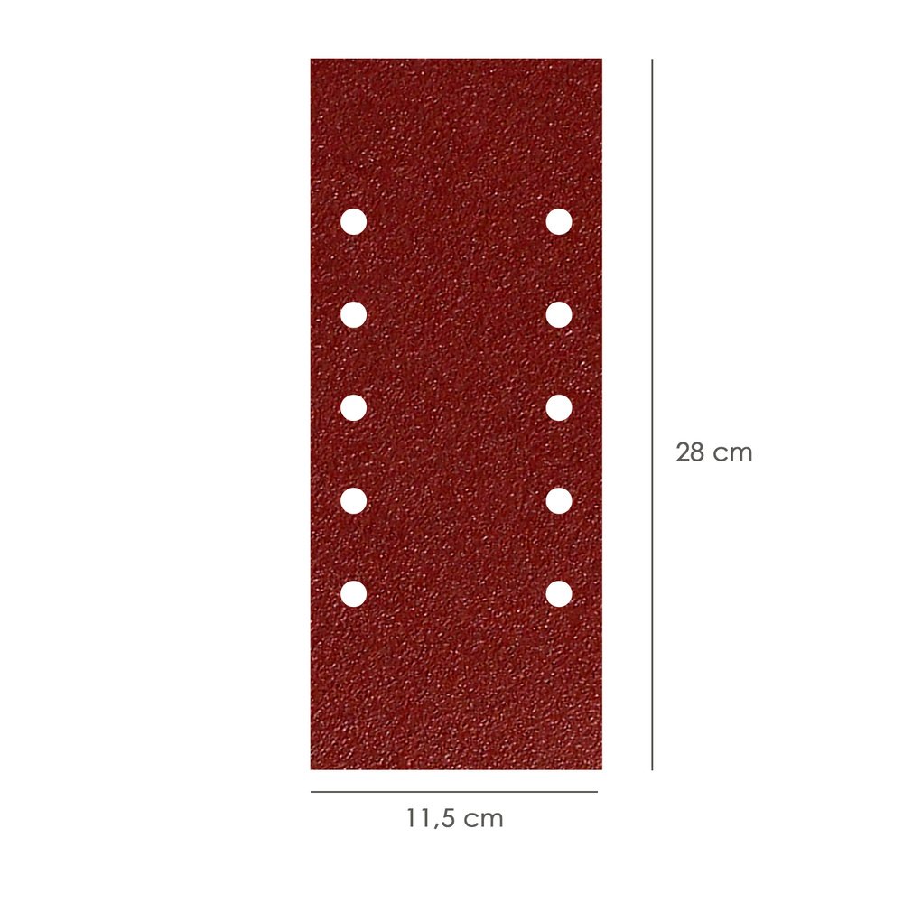 Lija Recambio Con Velcro 115x280 mm. con Agujeros Grano 2 Lija Recambio Con Velcro 115x280 mm. con Agujeros Grano