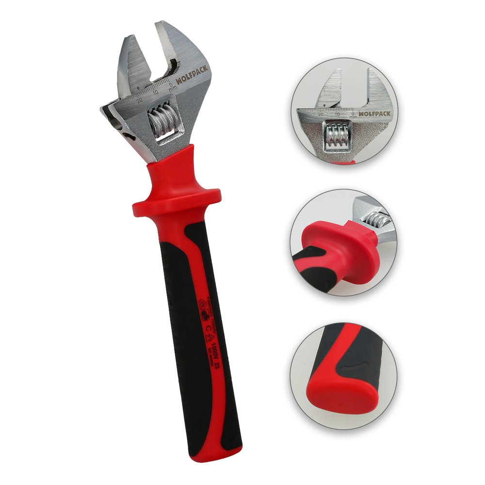 Llave Ajustable Aislada VDE 8". Llave Ajustable Aislada, Llave Inglesa, Llave Moleta Aislada, 5 Llave Ajustable Aislada VDE 8". Llave Ajustable Aislada, Llave Inglesa, Llave Moleta Aislada,