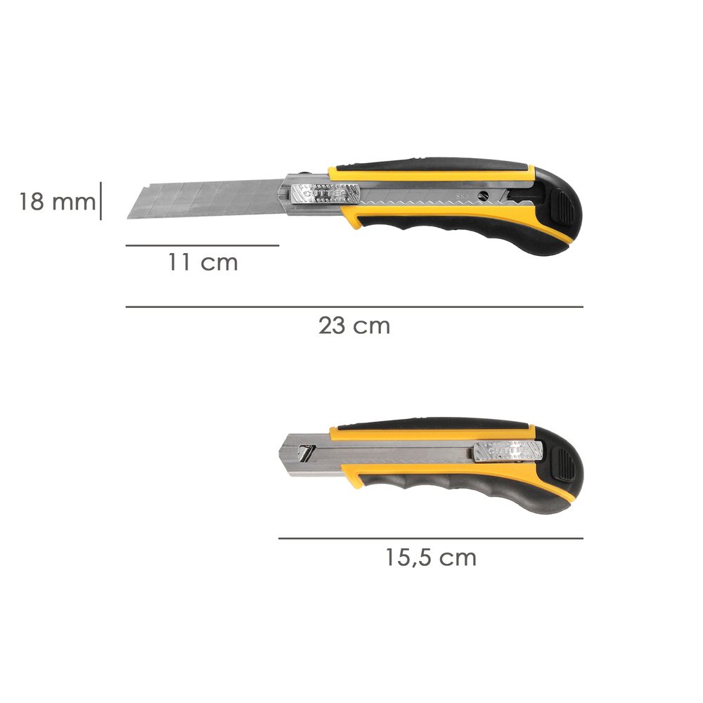 Cutter Profesional 18mm Con 8 Hojas Acero Sk5 2 Cutter Profesional 18mm Con 8 Hojas Acero Sk5
