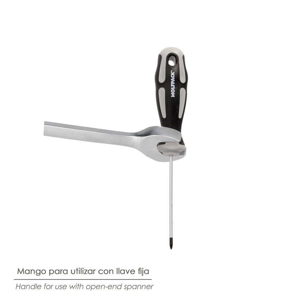 Destornillador Pozidriv Acero S2 Mango TPR Bimaterial. Medida PZ 4 Destornillador Pozidriv Acero S2 Mango TPR Bimaterial. Medida PZ