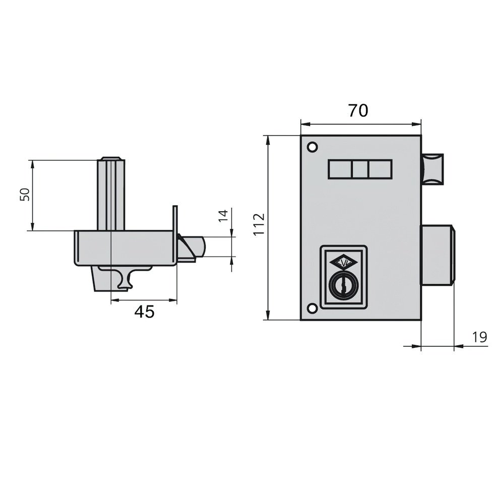 Cerradura Cvl 56a/70/he Derecha 2 Cerradura Cvl 56a/70/he Derecha