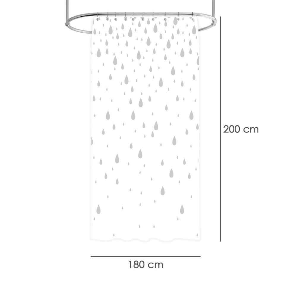 Cortina Ducha Gotas Gris 180x200 cm. Impermeable 2 Cortina Ducha Gotas Gris 180x200 cm. Impermeable