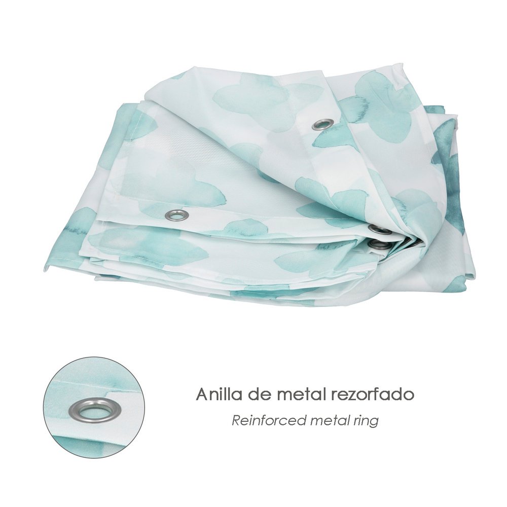 Cortina Ducha Geometrica Azul 180x200 cm. Impermeable 4 Cortina Ducha Geometrica Azul 180x200 cm. Impermeable