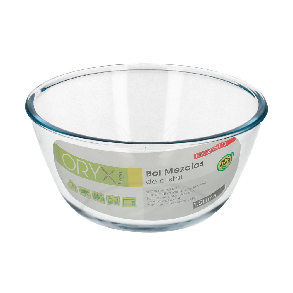 Bol De Cristal, Ideal Para Mezclas. 1.5 Litros. Libre BPA, Cristal De Borosilicato.Ensaladas, Postres, Cocina, Resposteria 2 Bol De Cristal, Ideal Para Mezclas. 1.5 Litros. Libre BPA, Cristal De Borosilicato.Ensaladas, Postres, Cocina, Resposteria