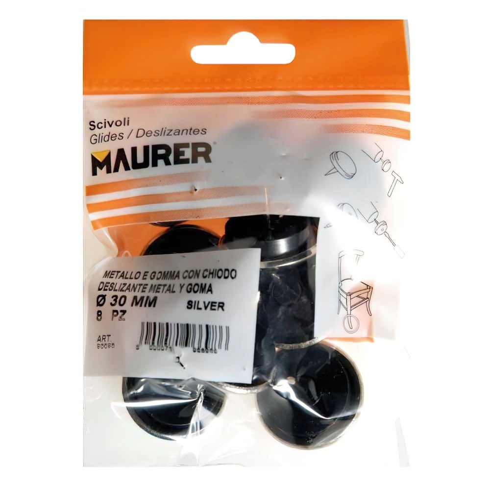 Deslizante Metal Goma Claro Ø30 (Blister 8 Unidades) 2 Deslizante Metal Goma Claro Ø30 (Blister 8 Unidades)