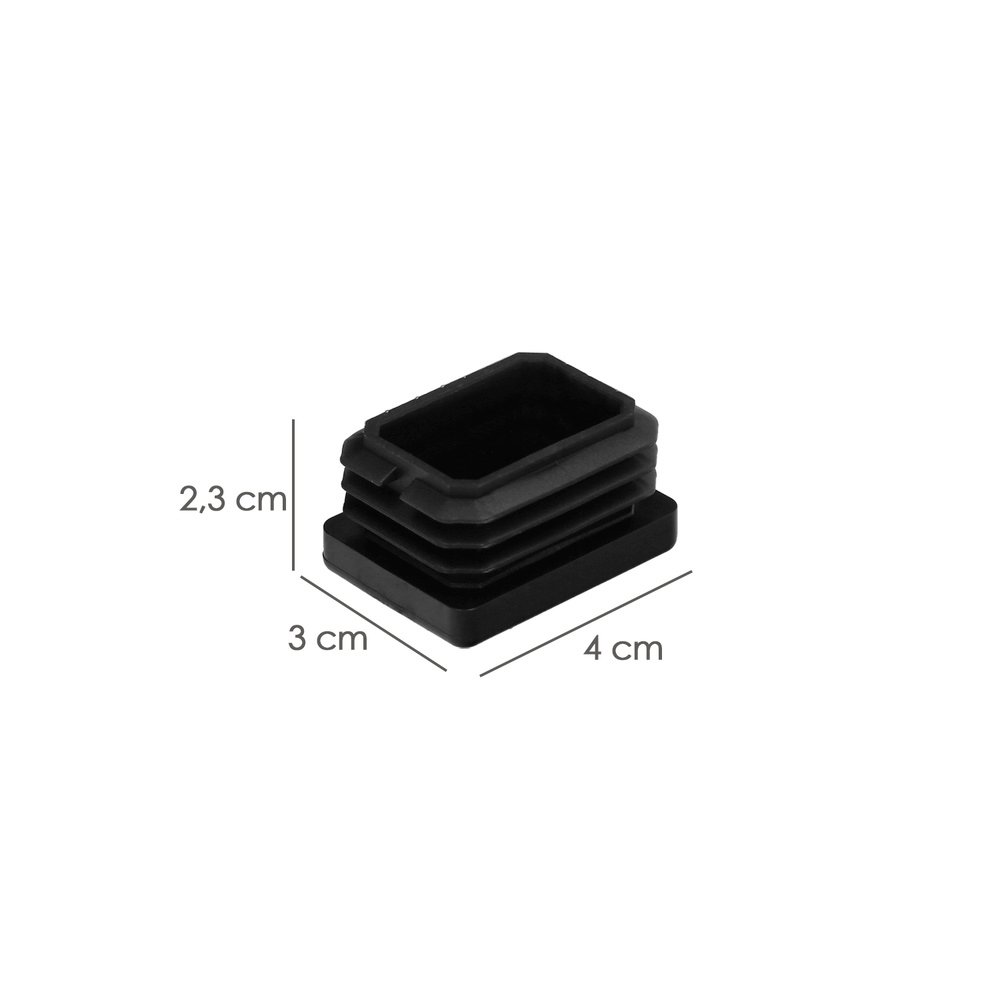 Contera Plástico Rectangular Interior. Color Negro 40x30 mm Bolsa 200 Unidades. 2 Contera Plástico Rectangular Interior. Color Negro 40x30 mm Bolsa 200 Unidades.
