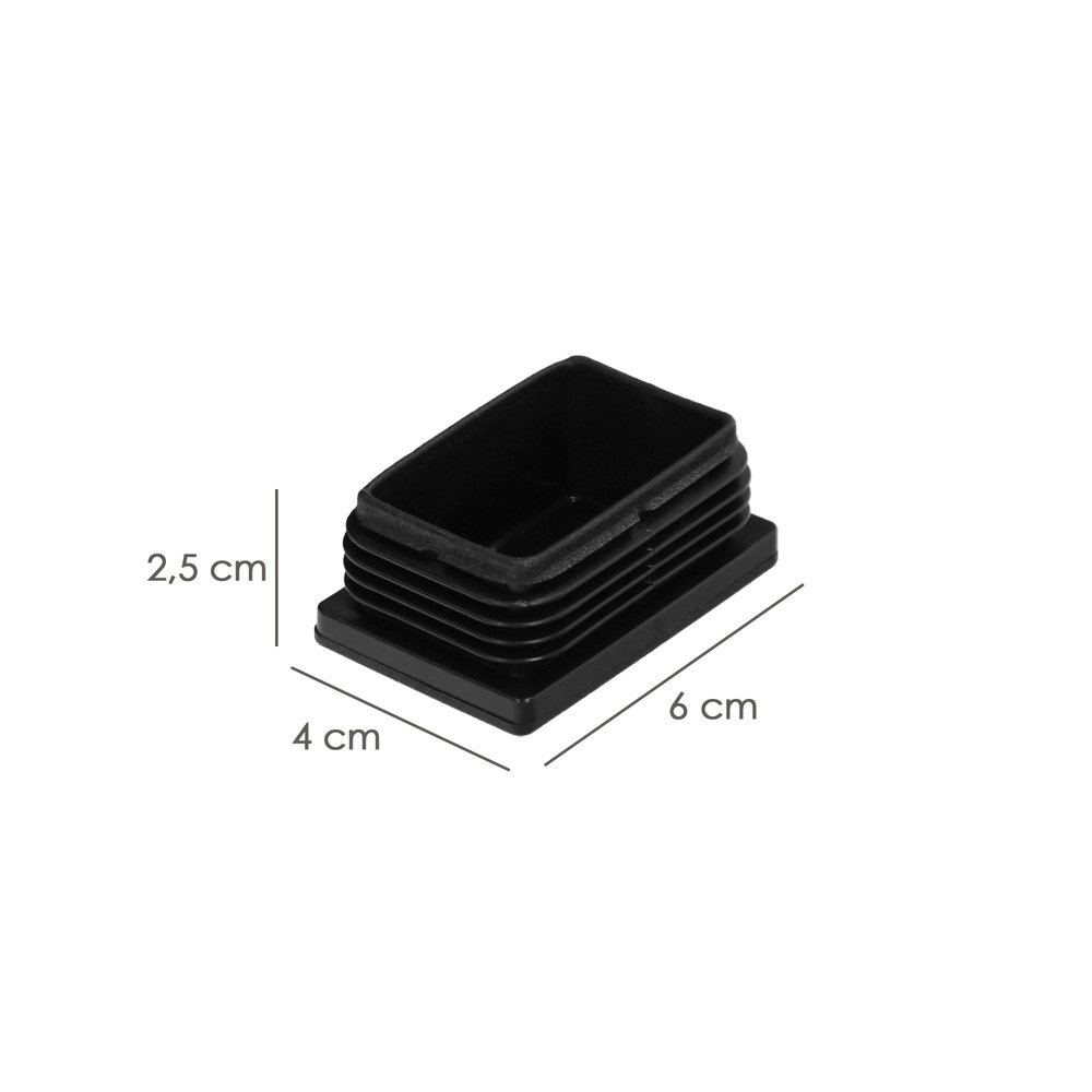Contera Plástico Rectangular Interior. Color Negro 60x40 mm Bolsa 100 Unidades. 2 Contera Plástico Rectangular Interior. Color Negro 60x40 mm Bolsa 100 Unidades.