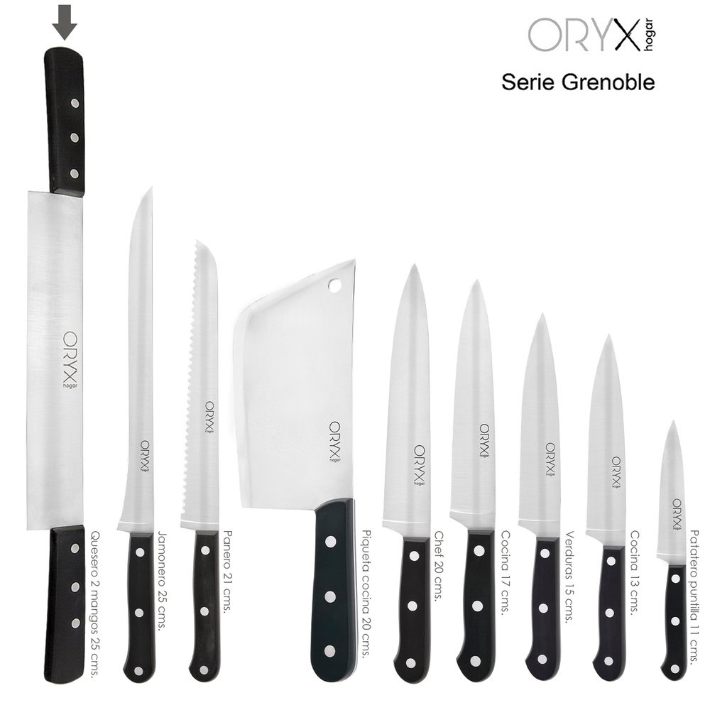 Cuchillo Grenoble Quesero 2 Mangos Hoja Acero Inoxidable 25 cm. Negro 5 Cuchillo Grenoble Quesero 2 Mangos Hoja Acero Inoxidable 25 cm. Negro
