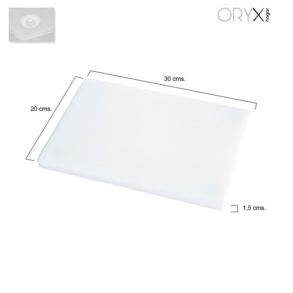 Tabla Cortar Polietileno 30x20x1,5 cm. Color Blanco 2 Tabla Cortar Polietileno 30x20x1,5 cm. Color Blanco