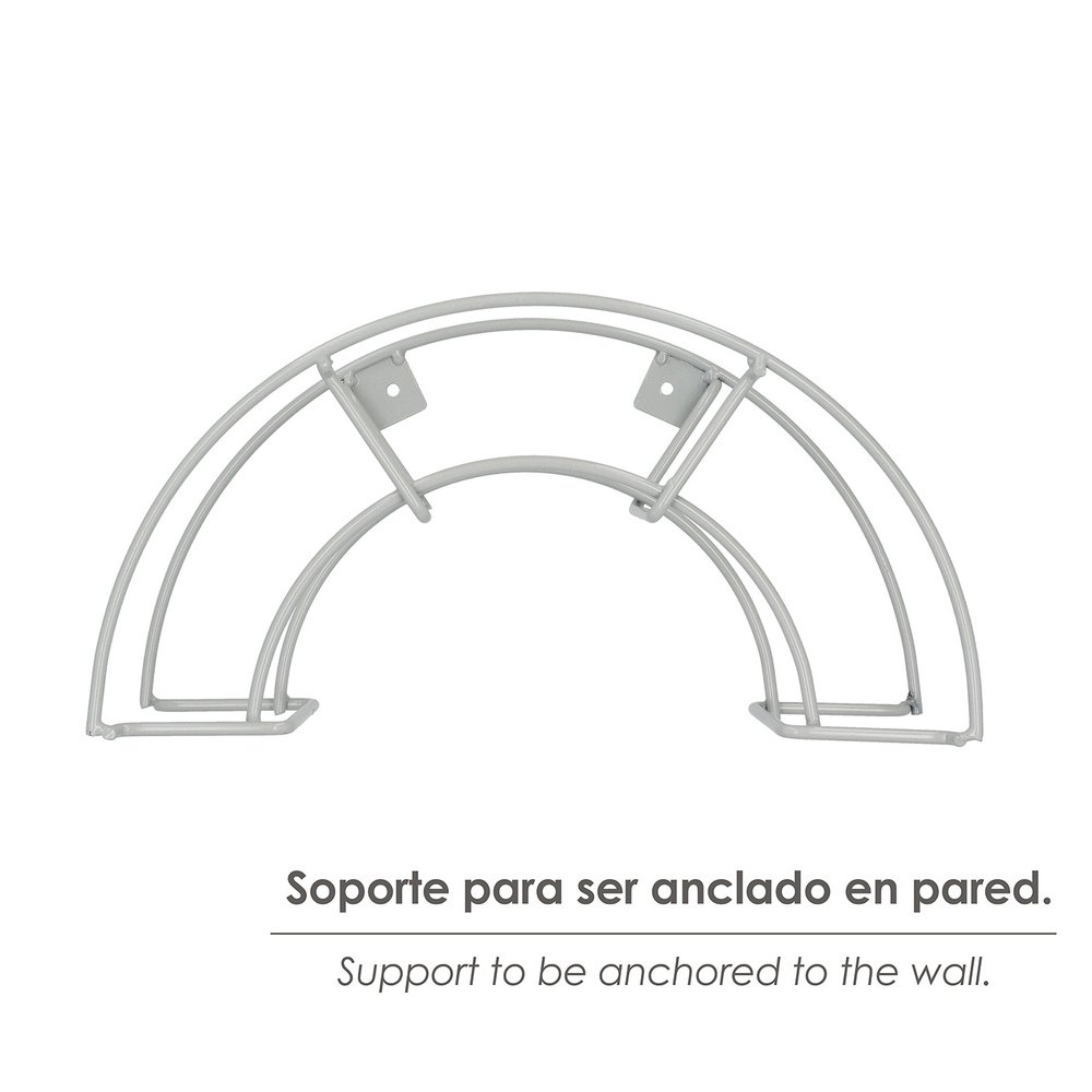 Soporte Manguera Pared Metalica 1/2 Luna Color Gris