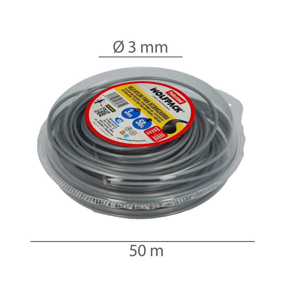 Hilo Nylon/Aluminio Redondo Profesional Ø 3,0 mm. (Rollo 50 metros) 2 Hilo Nylon/Aluminio Redondo Profesional Ø 3,0 mm. (Rollo 50 metros)