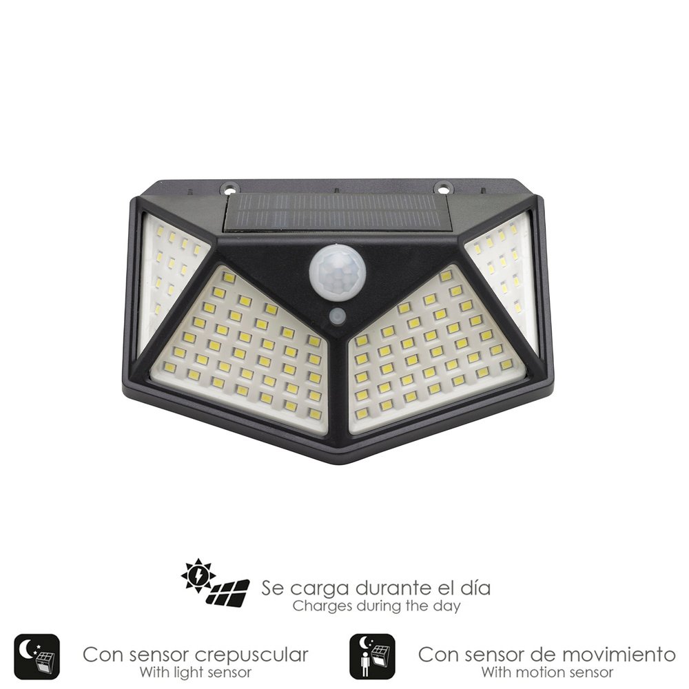 Aplique Solar Led Con Sensor De Luz y De Movimiento 270 Lumenes Ip4x Foco Led A Bateria, Foco Solar. 3 Aplique Solar Led Con Sensor De Luz y De Movimiento 270 Lumenes Ip4x Foco Led A Bateria, Foco Solar.