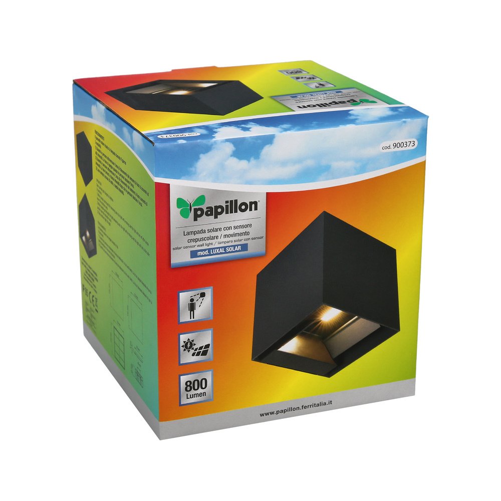 Aplique Solar Led 800 Lumenes Con Detector Movimiento / Crepuscular Protección IP65