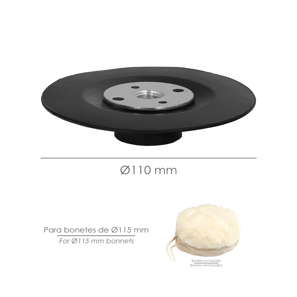 Plato Amoladora Nylon Ø 115 mm. Con Rosca M14. Disco Plástico Para Bonete