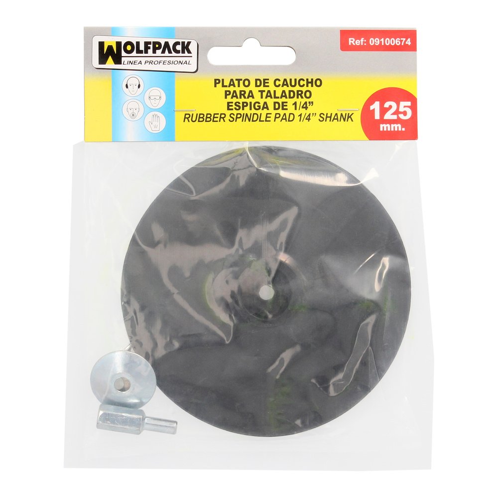 Plato Taladro Nylon Ø 125 mm. Con Espiga Ø 6 mm. Disco Plástico Para Bonete 6 Plato Taladro Nylon Ø 125 mm. Con Espiga Ø 6 mm. Disco Plástico Para Bonete