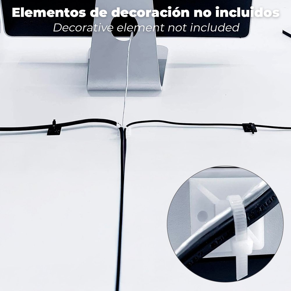 Base Adhesiva Para Bridas 28x28 mm. Blanca Bolsa 100 Unidades