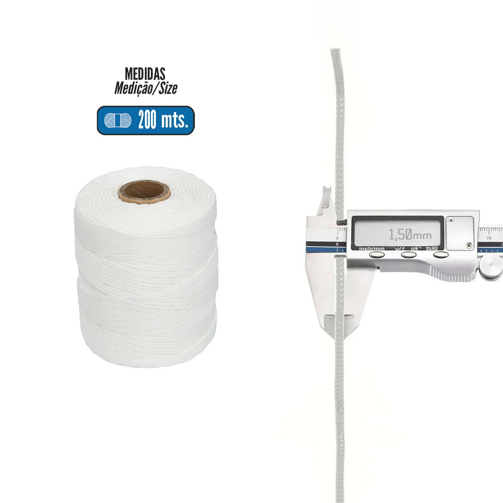 Cuerda Trencilla Polipropileno Blanco (Bobina 200 Metros)