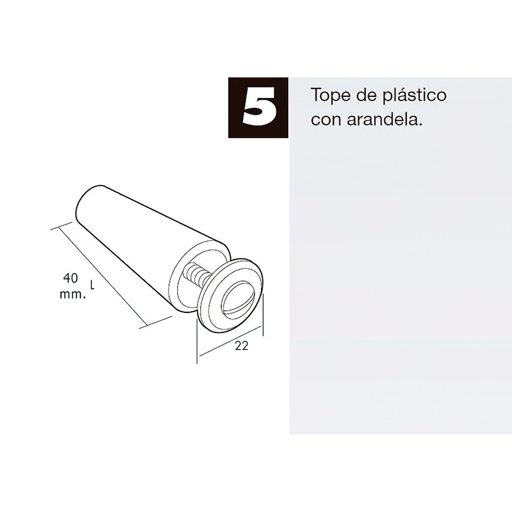 Tope Persiana Con Tornillo 40 mm. Marfil 4 Tope Persiana Con Tornillo 40 mm. Marfil