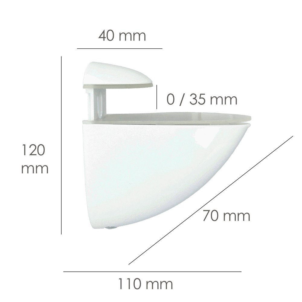 Soporte Pelicano Regulable Para Estante 1 / 35 mm. Blanco (1 Pieza) 2 Soporte Pelicano Regulable Para Estante 1 / 35 mm. Blanco (1 Pieza)