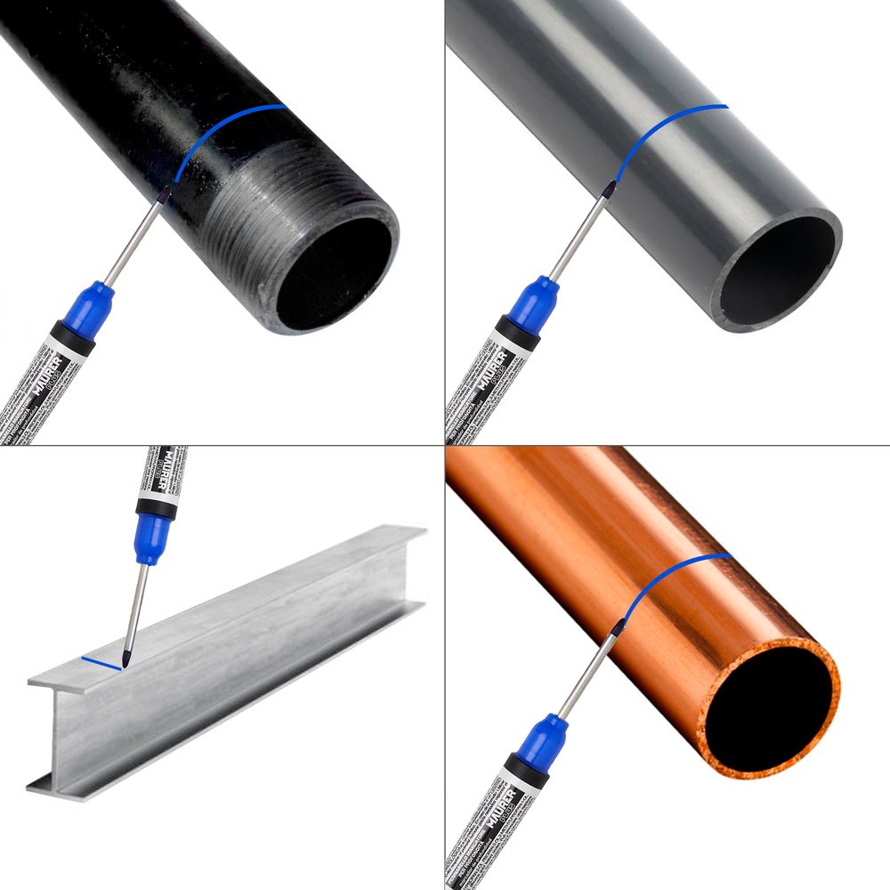 Rotulador Marcador Punta Larga Azul, Marcador Agujeros Profundos, Marcador Zonas Dificil Acceso, Trazador, Rotulador Obras, 4 Rotulador Marcador Punta Larga Azul, Marcador Agujeros Profundos, Marcador Zonas Dificil Acceso, Trazador, Rotulador Obras,