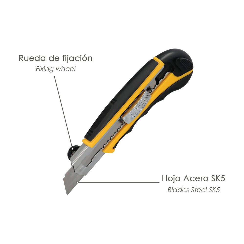 Cutter Profesional 18mm Con 8 Hojas Acero Sk5 3 Cutter Profesional 18mm Con 8 Hojas Acero Sk5