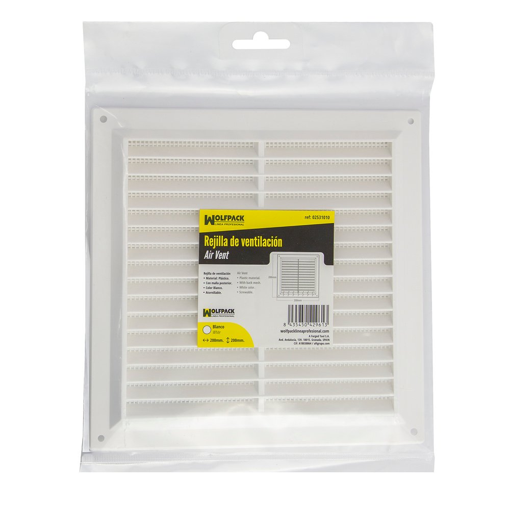 Rejilla Plastico Sobreponer Con Malla Posterior 20x20 cm. 3 Rejilla Plastico Sobreponer Con Malla Posterior 20x20 cm.