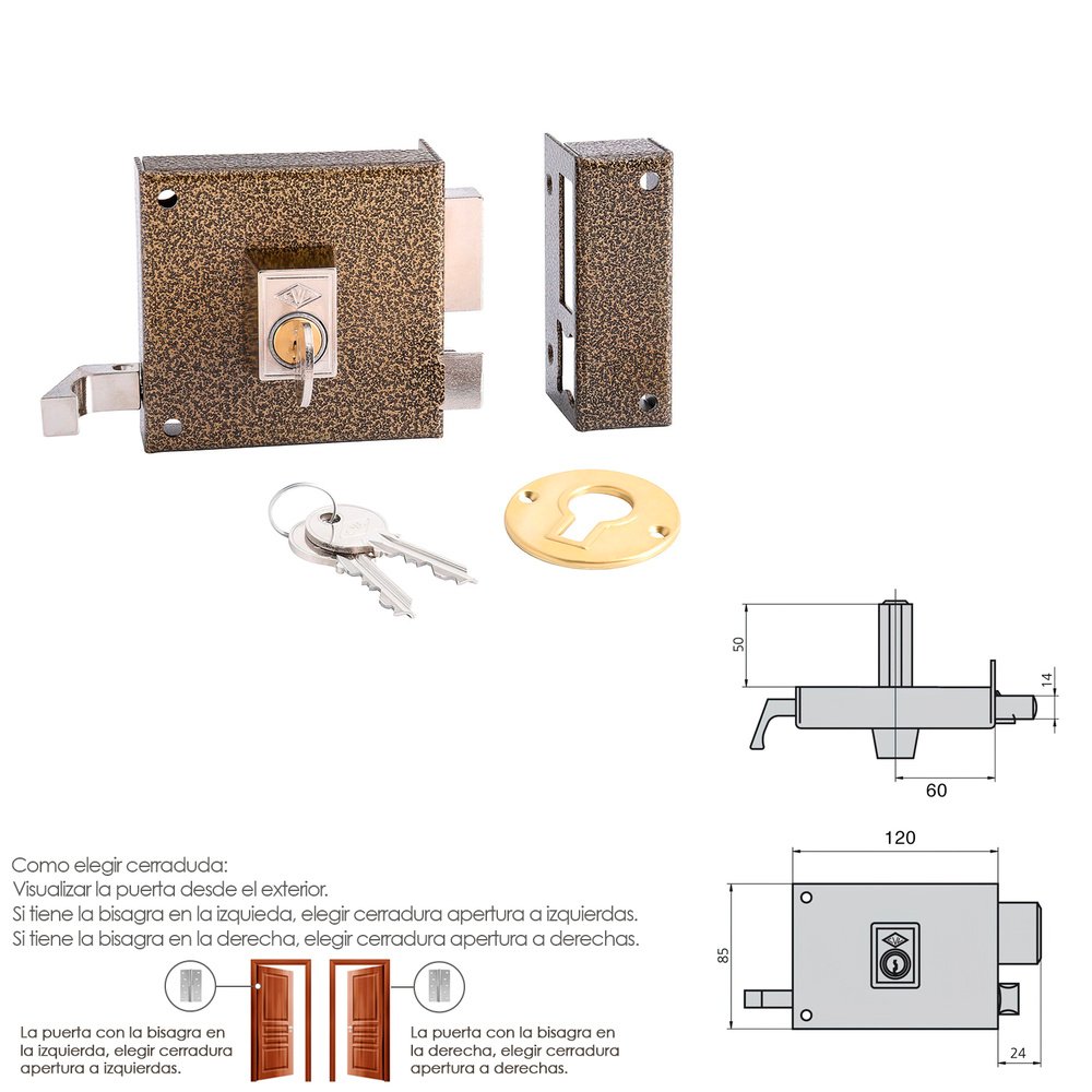 Cerradura Cvl 1125a/ 12/he Derecha 2 Cerradura Cvl 1125a/ 12/he Derecha