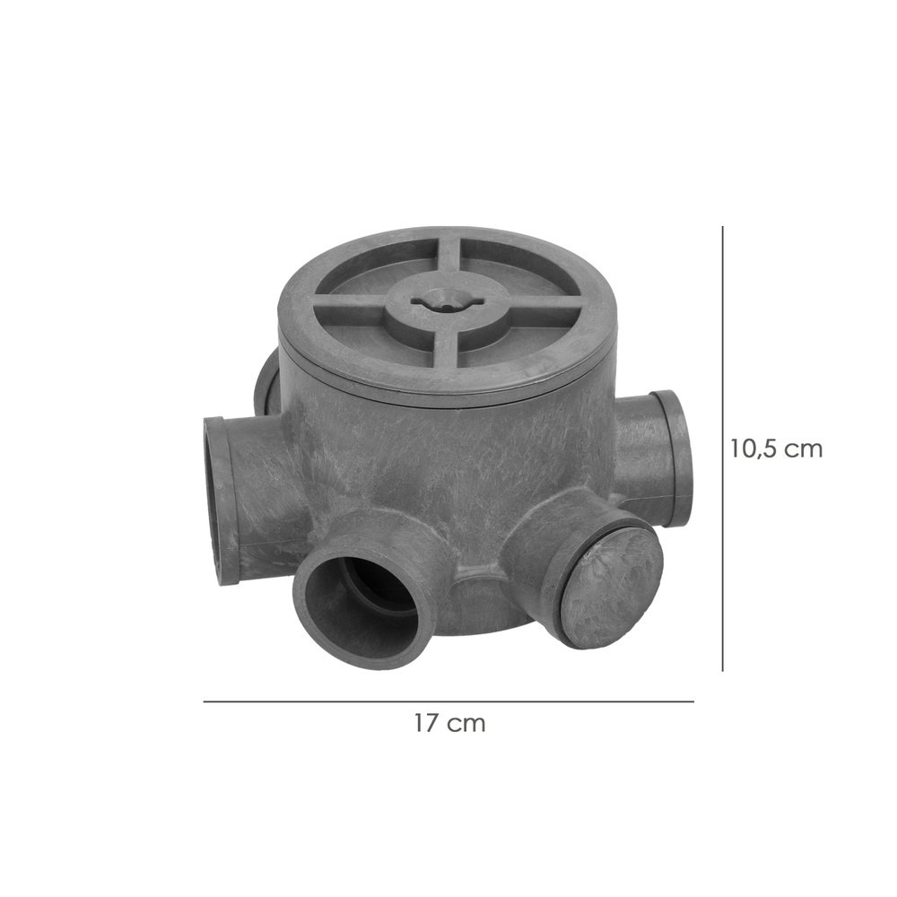 Bote Sifónico PVC Tuberias Ø 110 mm. Salidas Ø 50 y 40 mm. Altura 105 mm. 2 Bote Sifónico PVC Tuberias Ø 110 mm. Salidas Ø 50 y 40 mm. Altura 105 mm.